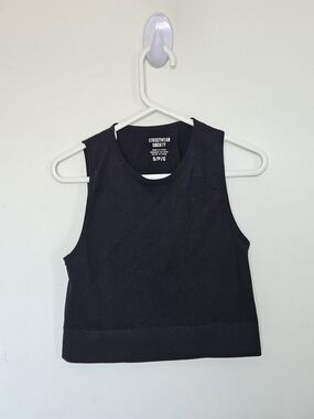 Streetwear Society Black Ribbed Seamless Crop Tank Top High Neck Small S/P/C 🔥